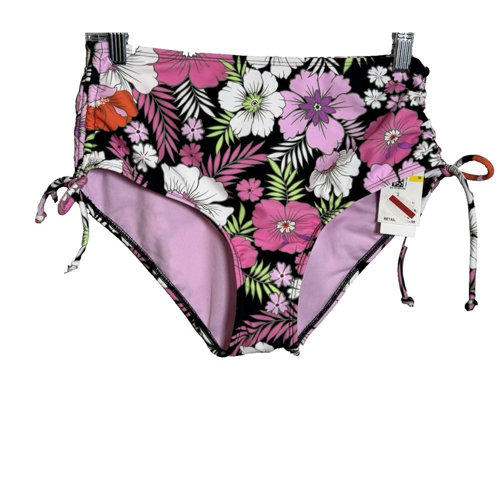 Salt + Cove Juniors Tropic Time‎ Lace-Side High-Waist Bottoms - M - Black NEW